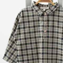 CARAMEL COAL BABY SHIRT タータンチェックシャツ（TARTEN MOSS グリーン系）12M-2A